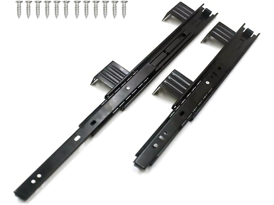 Corrediças Para Prateleira De Teclado, 1par, 3 Seções, Extensão Total, Rolamentos Metálicos, Corrediças Para Gaveta