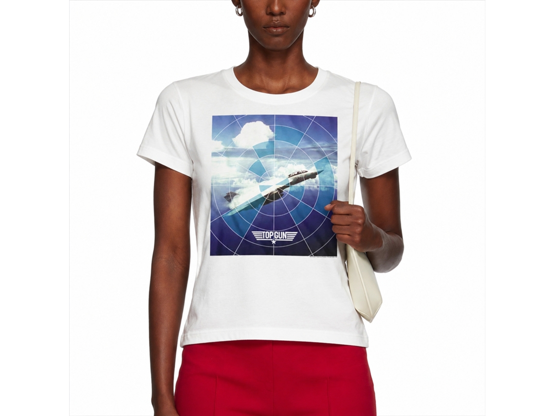 Rockinstone Top Gun Movie Jet White Adult T-shirt Size:xxl