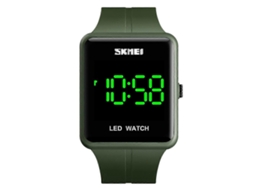 Relógio Eletrônico Skmei 1541 Fashion Led, Modelo Quadrado Para Casais, À Prova D'água E Com Pulseira De Silicone.