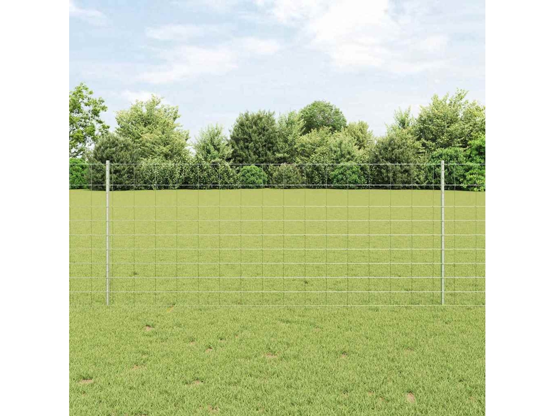 Vidaxl Cerca Selvagem Para Exterior Com Postes 25 X 1 M Prateado Malha