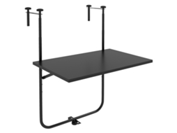 Mesa Ajustável e Dobrável para Varanda BTFORUS em Metal,62x60x85,5cm, preto