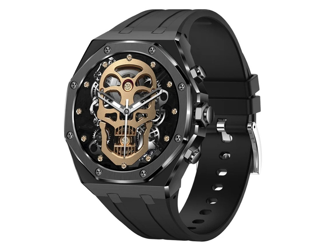 Smartwatch empresarial Bestvite com chamadas Bluetooth, tela grande, monitoramento de oxigênio no sangue, sono e saúde, preto
