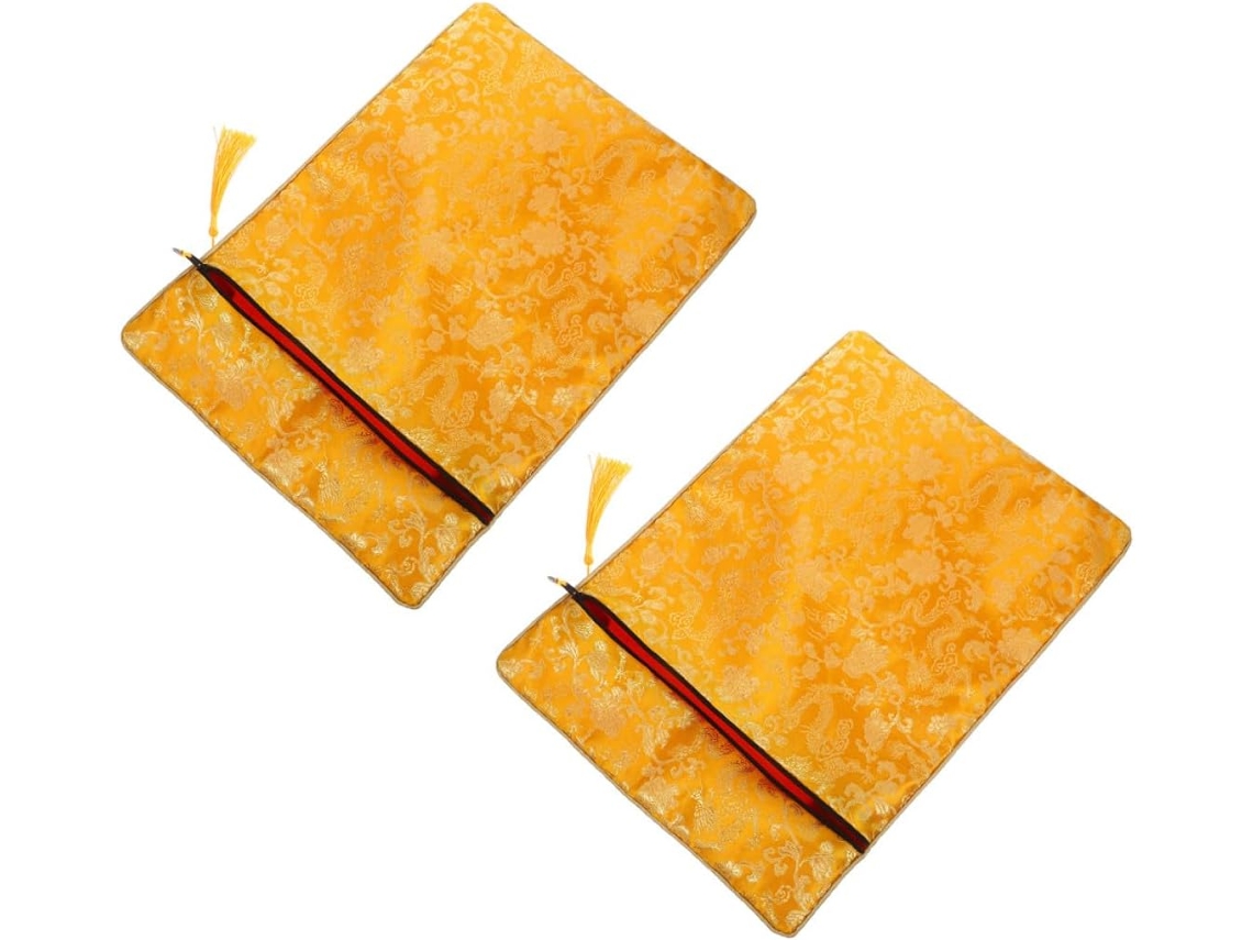 Estojo Para Bíblia Ciieeo Com Zíper, Bolsa Multifuncional Para Livros E Canetas, Tamanho 24x34 Cm, Amarelo Com Desenho