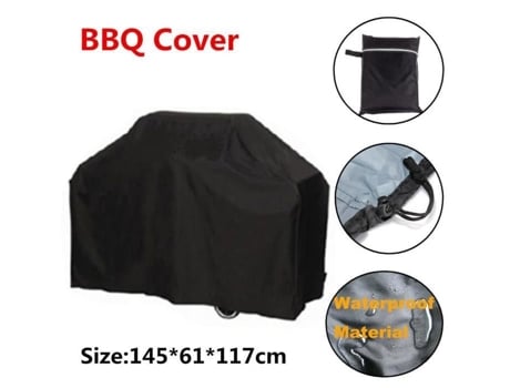 Capa para churrasco proteção à prova dágua para churrasco capa contra poeira chuva preta jardim pátio 145x61x117cm POPSPO