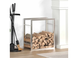 Vidaxl Suporte Para Lenha 50x28x56 Cm Aço Inoxidável