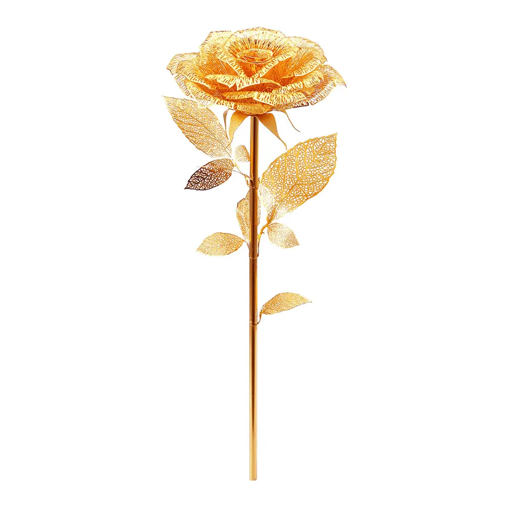 (rosa Dourada) Quebra-cabeça 3d De Metal - Kit De Montagem De Modelo De Rosa - Brinquedo Quebra-cabeça Diy