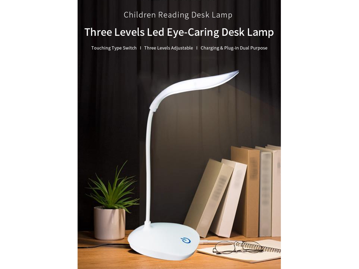Rebe-lâmpada De Escritório Led Recarregável Portátil Com Usb E Tomada, Manguito Flexível 360°, Luz Suave Para Estudantes E Crianças, Cuidado Ocular