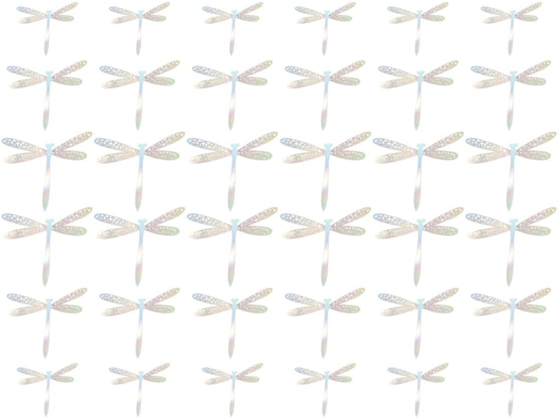 Adesivos De Parede Com Recortes, Conjunto De 36 Libélulas 3d Prateadas Imitando Papel.