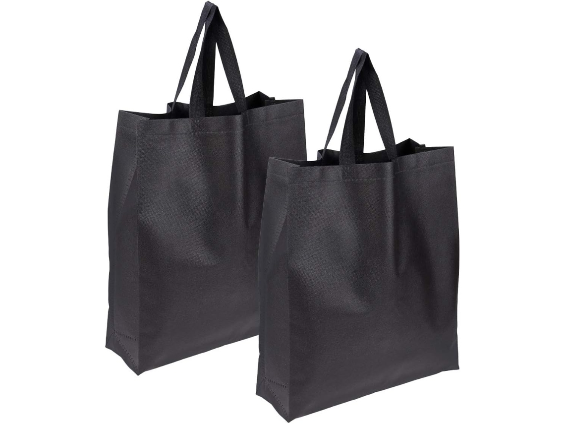 Conjunto de 4 Sacolas Compras Dobráveis em Tecido Não, 35x12x41cm, Reutilizáveis, Laváveis, com CHABERLU
