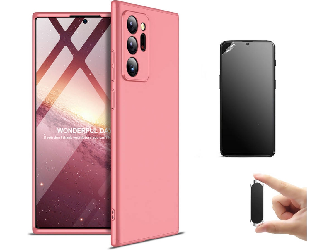 Kit Capa/Película e Suporte Samsung Note 20 Ultra Ultimatte Slim Armor 360º Rosa