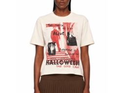 Rockinstone Halloween Movie One Good Scare Handwritten Solid Natural Adult T-shirt Size:xxxl