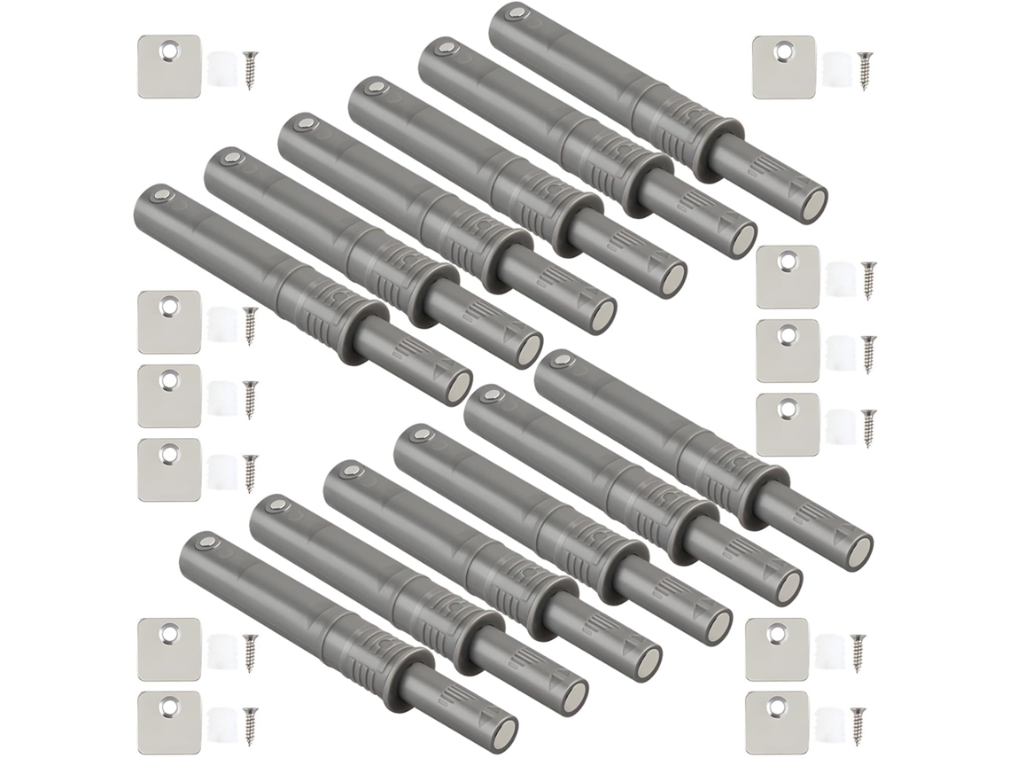 Conjunto de 12 Tâmaras Pressão Para Armário, 7,4 Cm (2,9 Pol.) Cinza,