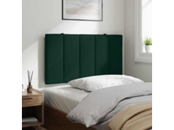 Vidaxl Almofadão De Cabeceira Hanko 80 Cm Veludo Verde-escuro