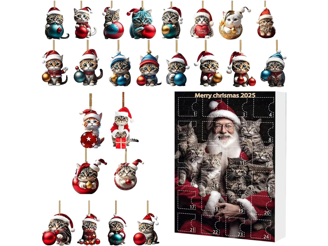 Calendário De Contagem Regressiva Para O Natal- Caixa Do Advento De 24 Dias- Lindos Enfeites E Pingentes De