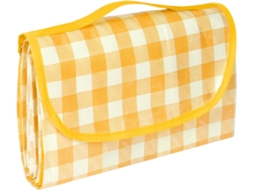 Manta De Piquenique Extra Grande Em Tartan Com Alça De Transporte, Dobrável E Portátil (150 200cm) (amarela)