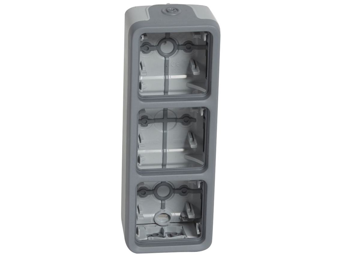 Plexo Caixa Tripla Vertical Cinzento Ref: 069679