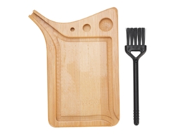 Mali prato Rolante de Bambu com Bico e Escova Ranhuras Bordas Arredondadas Multiuso 13x10cm