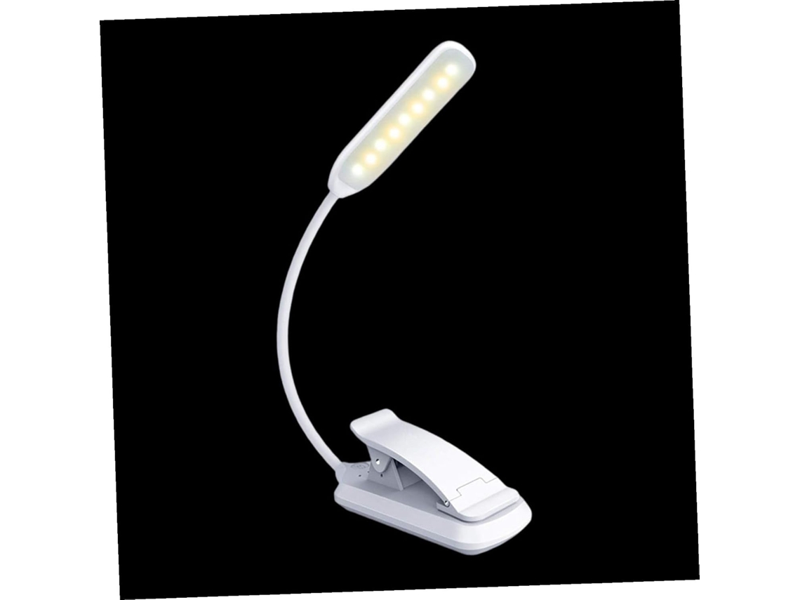 Luminária De Leitura Portátil Com Clipe, Recarregável Via Usb, Luz
