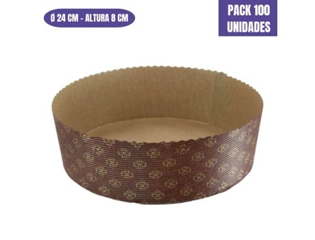 Molde De Papel Para Bizcocho Baixo - 24 X 8 Cm (100 Unidades)