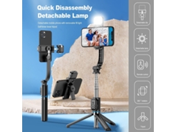 2026 tripé de Escritório Estável e Estabilizador Gimbal, Bastão de Selfie Dobrável de 107 Cm Ajustável Multifuncional para Telefone com Clip