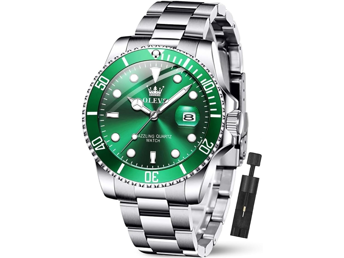 Lurelia Relógio Masculino, Movimento De Quartzo, Analógico, Data/calendário, Luminoso, Duplo Fuso/mostrador, 1,61 Polegadas, 41 Mm, 0,43 Polegadas
