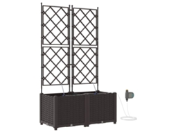 Conjunto 2 Vaso De Jardim Vidaxl Castanho Polipropileno (80 X 40 X 142 Cm)