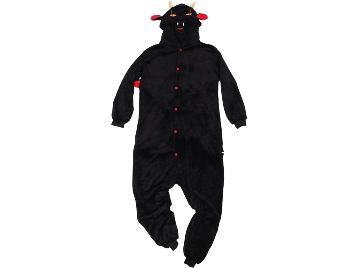 Pijama Macacão De Flanela Com Estampa De Desenho Animado, Fantasia Confortável Unissex Para O Halloween, Ideal Para Festas E Cosplay.