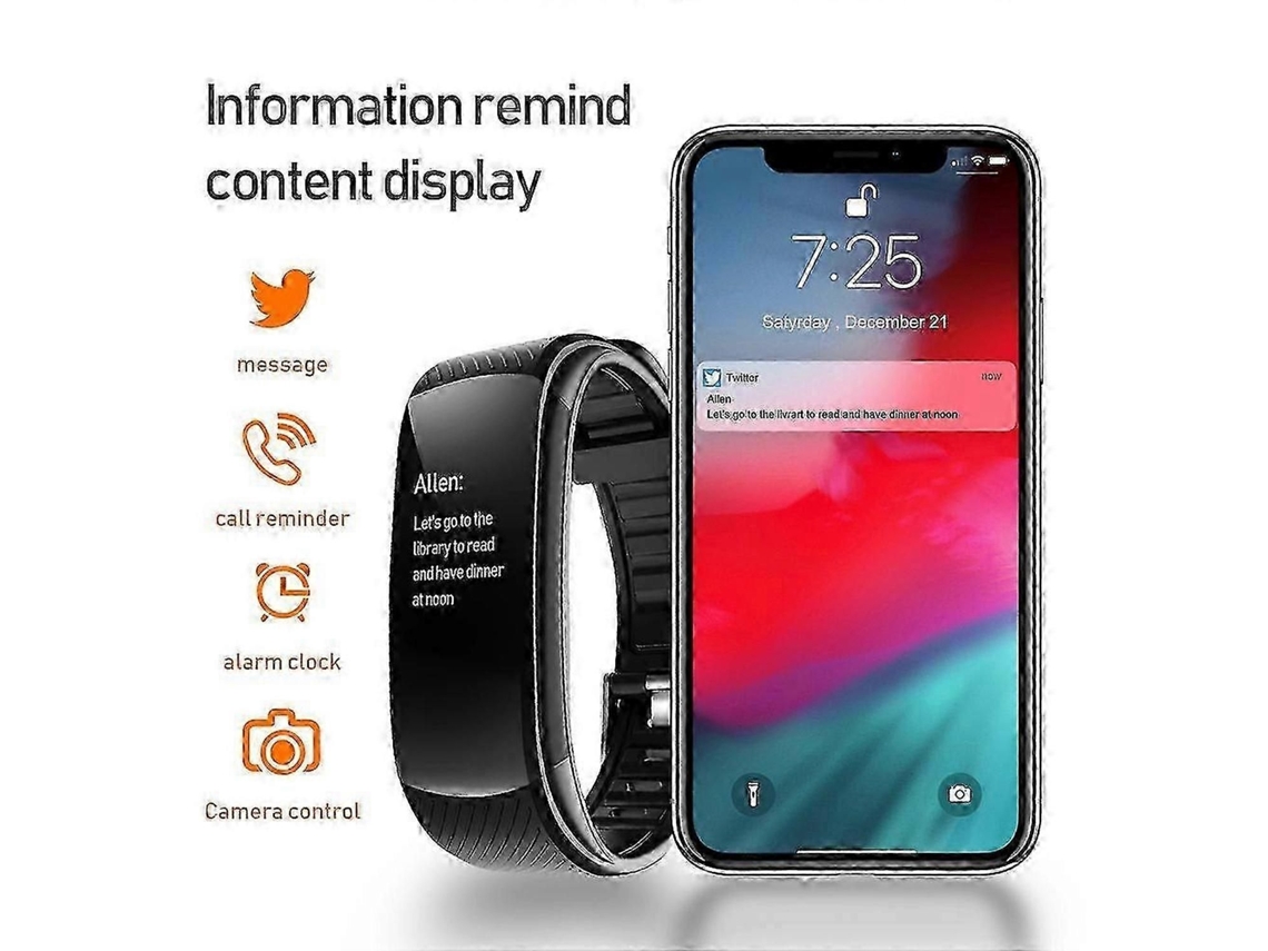 Pulseira Fitness Com Medidor De Pressão Arterial, Pedômetro, Monitor De Frequência Cardíaca, Relógio Inteligente À Prova D'água Para Monitorament