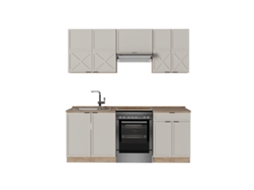 Cuisine Fame Line, 200cm Sem Pt, Cinzabeige/carvalho Dourado, Carvalho De Força Dourado, Vicco