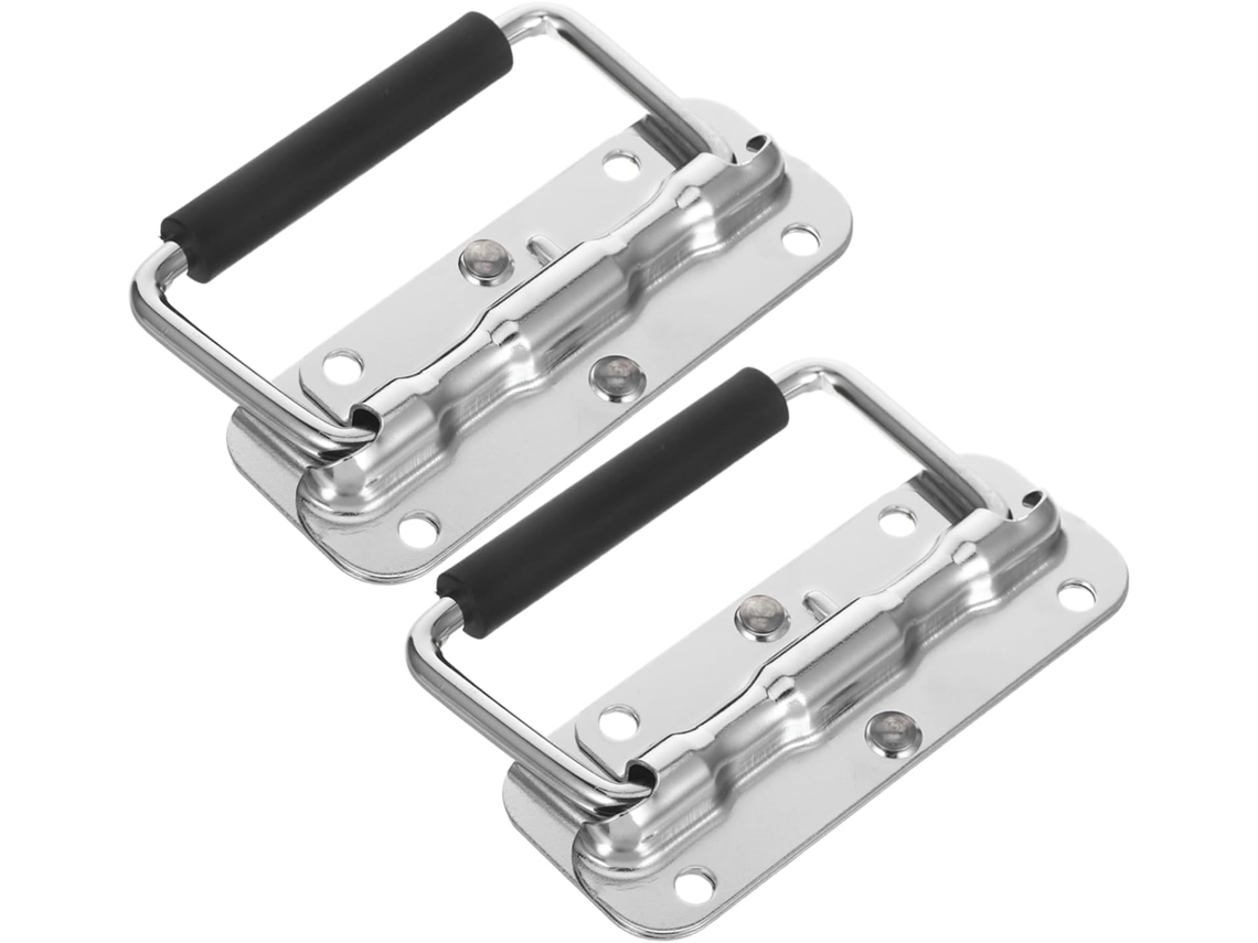 2 Alças De Ferro Prateadas Para Caixa Ferramentas Flight Case
