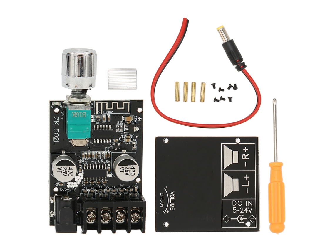Placa De Amplificador De Potência Digital Bluetooth 5.0 Módulo Estéreo Com Interruptor E Volume Ajustável