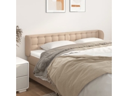 Vidaxl Cabeceira Cama Abas Couro Artificial 163x23x78/88 Cm Cappuccino