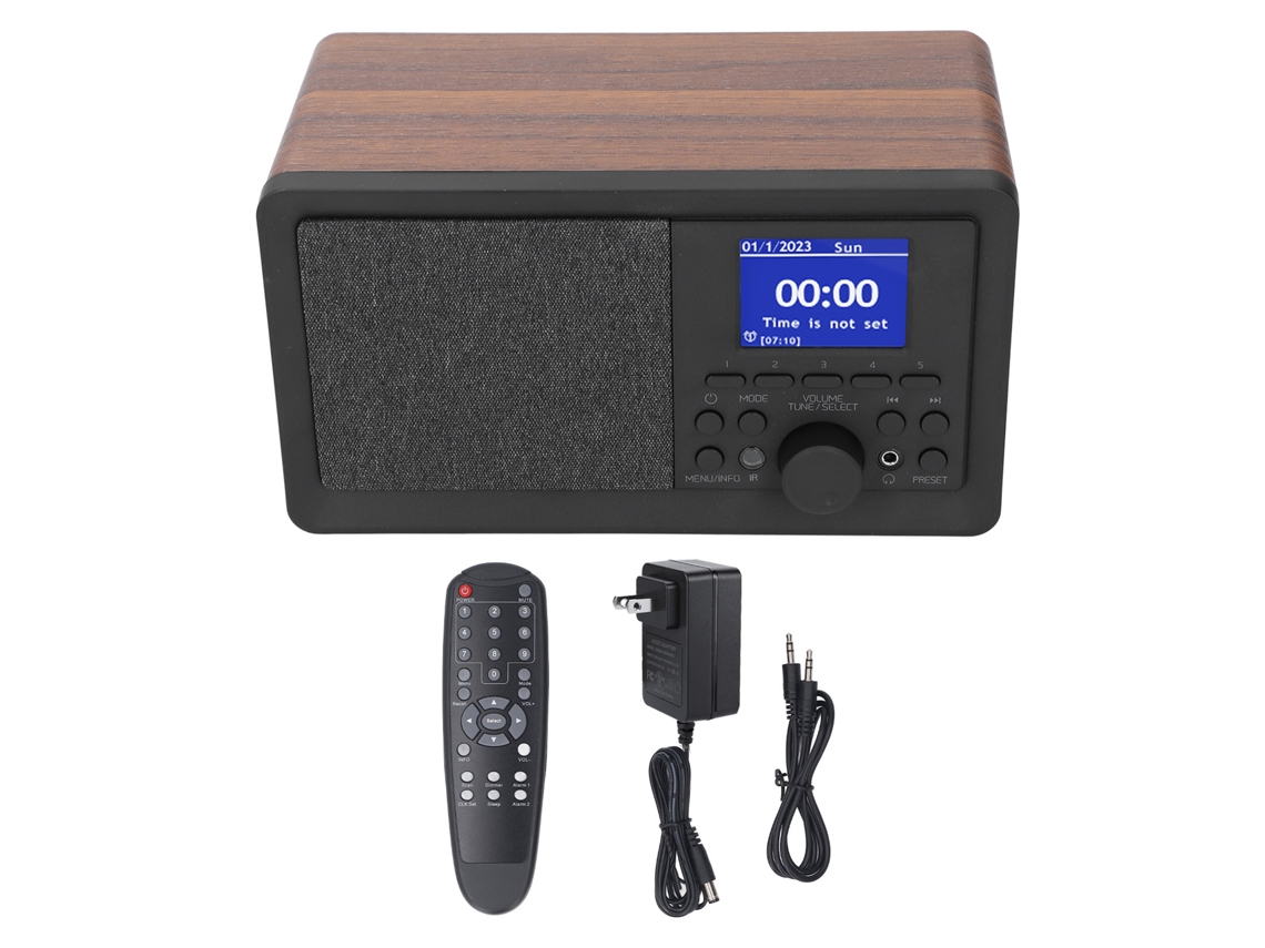 Rádio Rádio Digital Retrô de Madeira Reprodução Mp3 Portátil de Cozinha EOOCOO (recepção Dab+/fm, Conexão Bluetooth)