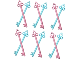 Conjunto De 12 Canetas Em Formato Chave Da Partykindom, Feitas Abs Com