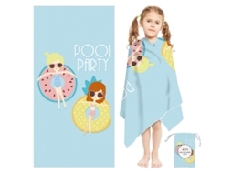 Toalha De Praia Infantil Secagem Rápida Absorvente Antiareiros, Leve E Versátil120×60cm festa Na Piscinaczhhmart