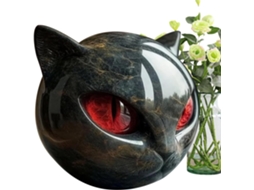 Estatueta De Gato Preto | Estátua Decorativa De Mesa | Estátua De Resina Feita À Mão