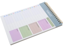 Caderno Organizador de Lista de Tarefas de 3 Peças, Sem Data, 52 Folhas, Papel e Metal, Design Motivacional