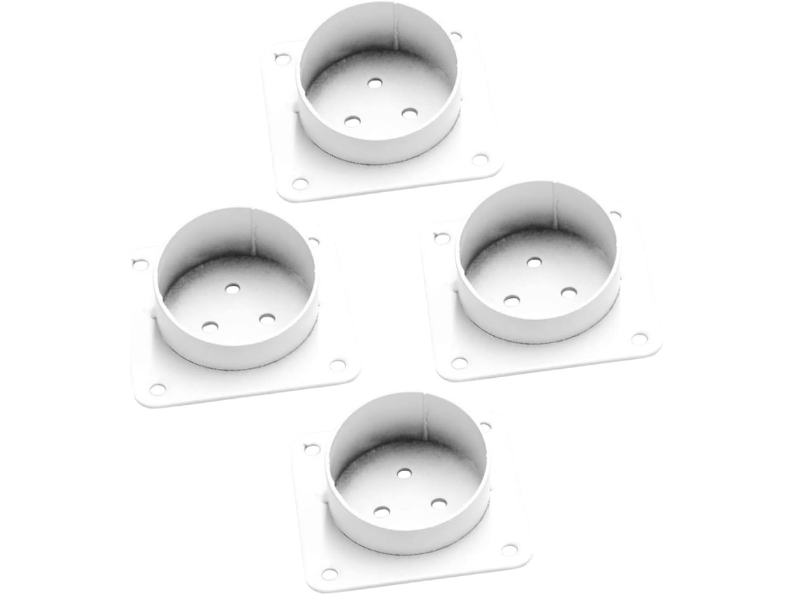 Kit De 4 Placas Montagem Para Pés Móveis Em Ferro Branco, Conector Resistente Para Reparar E Reforçar Mesas Sofás