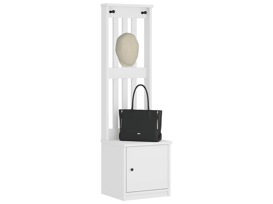 Vidaxl Árvore De Hall Sandnes Branca 45x40x159,5 Cm Madeira Maciça De Pinho