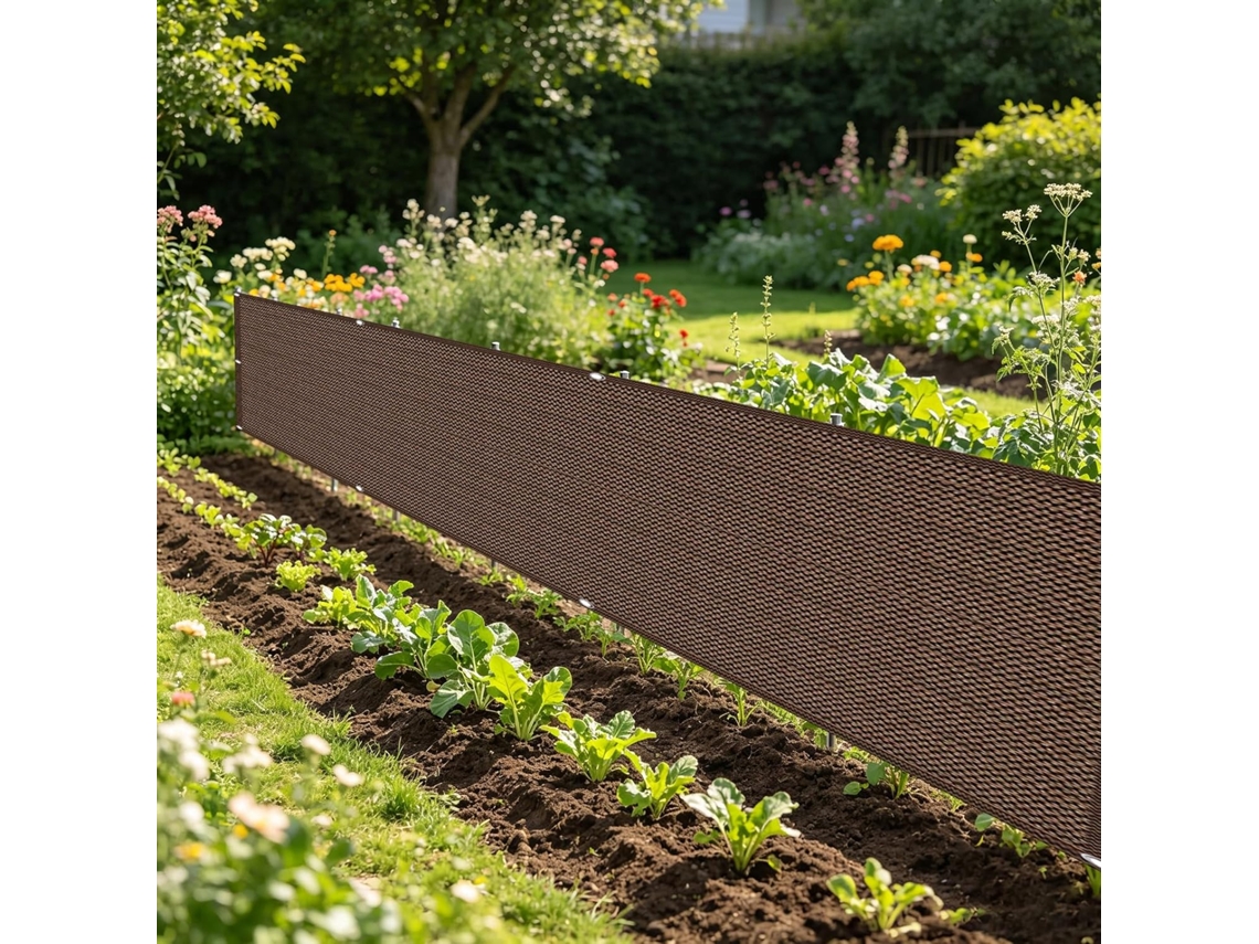 Tela De Privacidade, Guojun, 100 X 330 Cm, Hdpe, Resistente Aos Raios Uv, Marrom