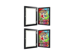 Marco De Arte Infantil A4 De Abertura Frontal Intercambiável Para Crianças Com Design De Fechamento Magnético 2 Pack Negro