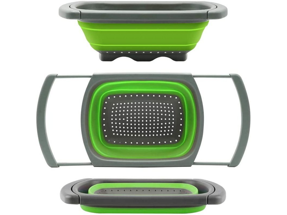 Nova Line coador Dobrável para Pia, Coador de Legumes/frutas com Alças Extensíveis, 6 Quartos, Essenciais de Cozinha Novo