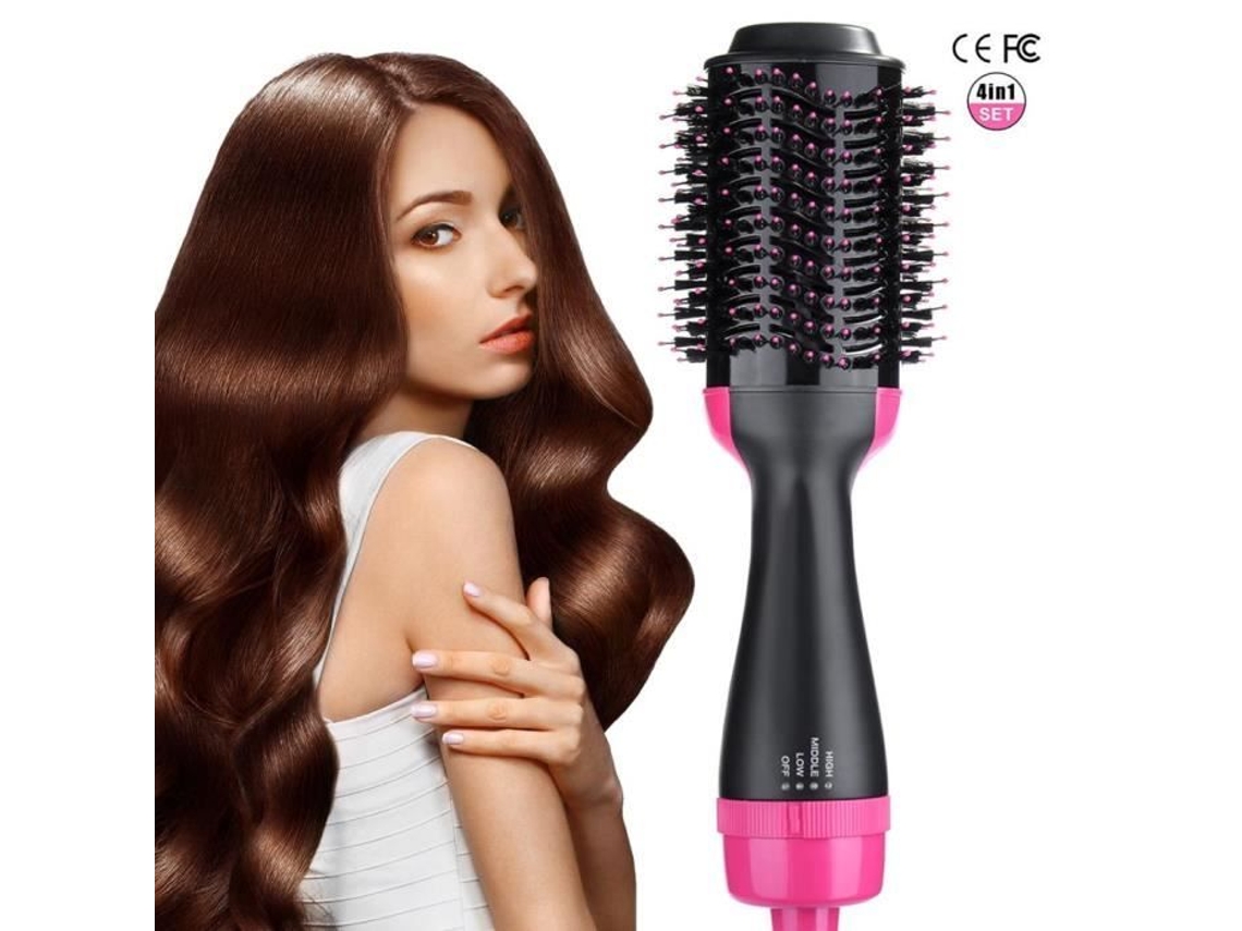 2 em 1 secador de cabelo e volumizador escova de ar quente pente profissional curling ferro alisamento escova ue-thjr4827 S/MARCA
