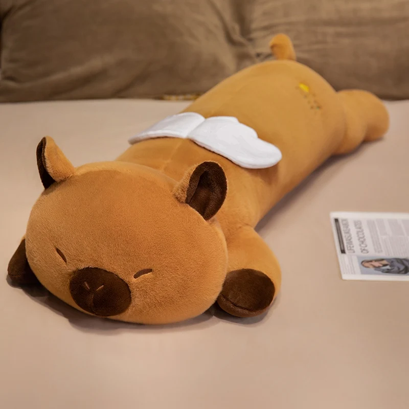 Almofada Decorativa para Sofá com Estampa de Capivara anjo , Criativa e Fofa. MDUG (marrom, 80 Cm)