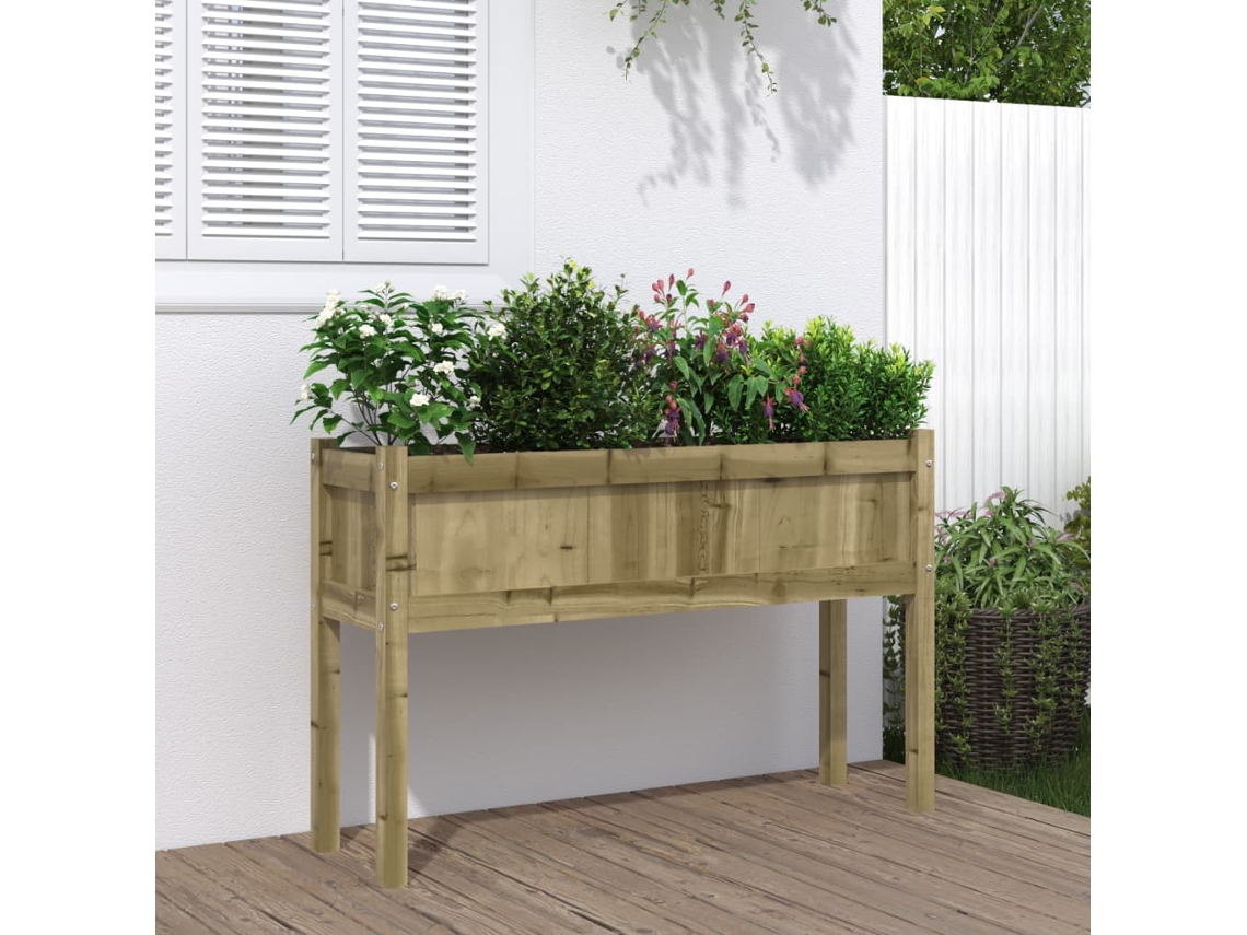 Vidaxl Vaso/floreira De Jardim C/ Pernas 110x31x70 Cm Pinho Impregnado