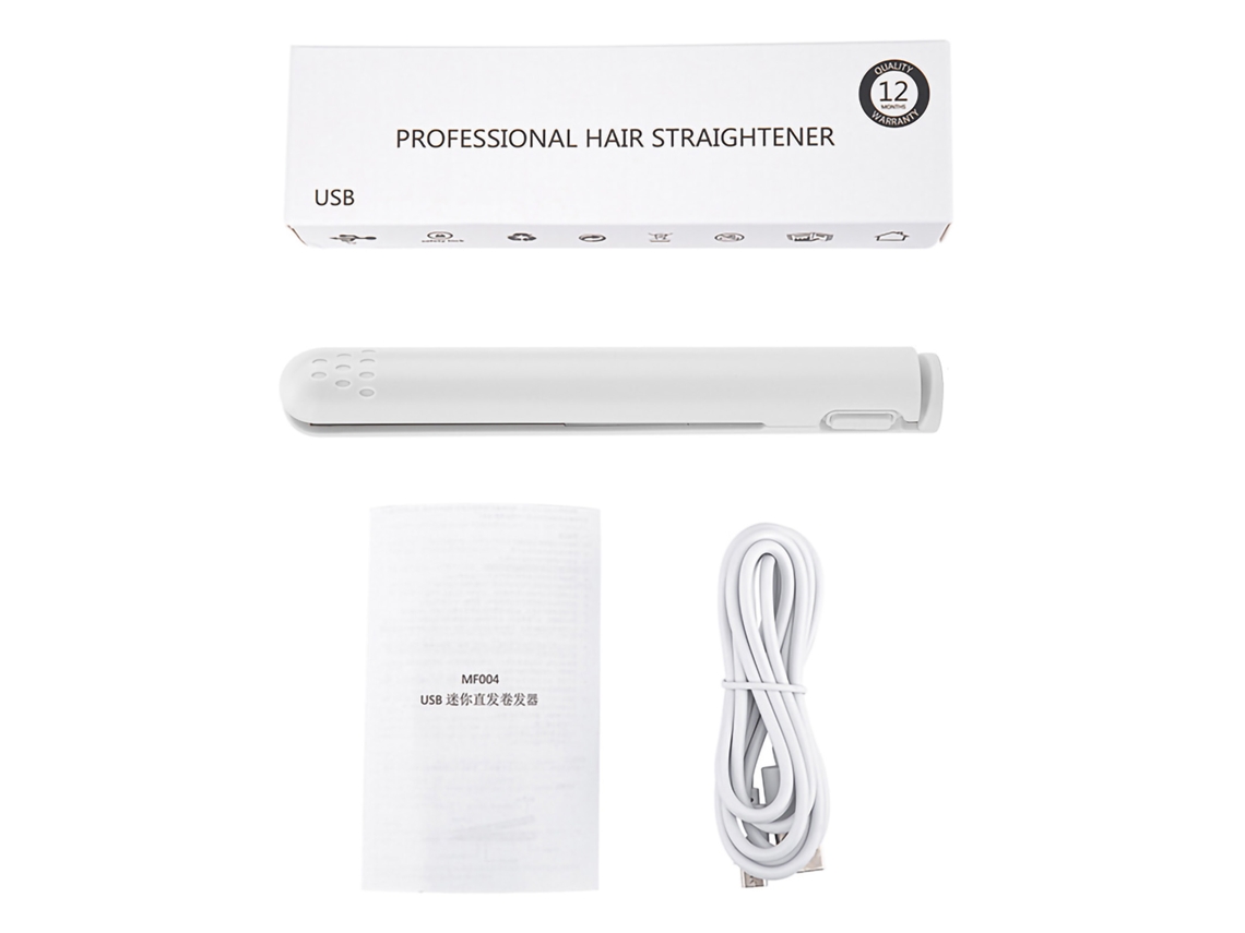 Prancha de cabelo portátil 2 em 1 USB de cerâmica, modelo 2026, para alisar e cachear.