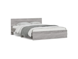 Vidaxl Estrutura Cama C/ Cabeceira/luzes Led 150x200cm Cinzento Sonoma
