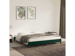 Vidaxl Estrutura De Cama Sem Colchão 160x200 Cm Veludo Verde-escuro