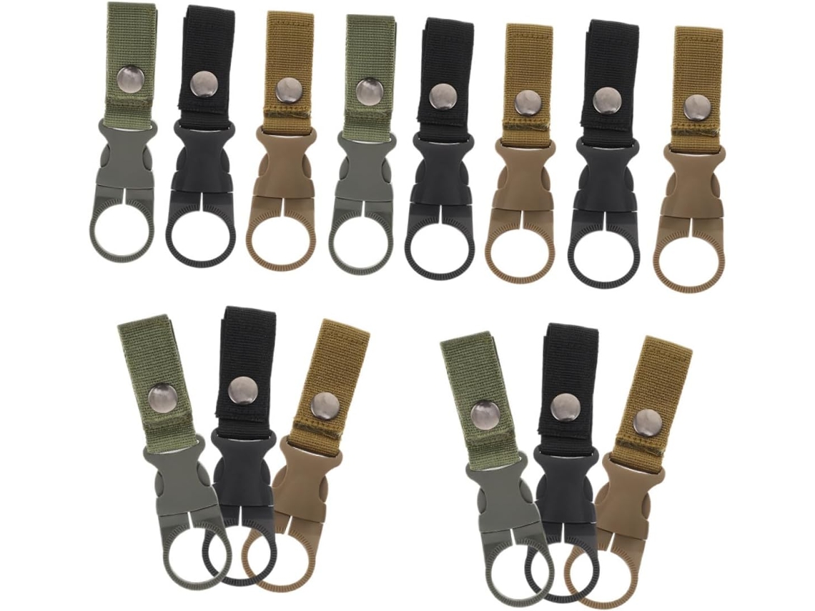 Conjunto De 15 Porta-garrafas Em Nylon Com Mosquetão De Liberação Rápida, Resistente, Ideal Para Caminhadas, Camping E Escaladas.