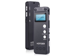 Gravador de Voz Digital Gravador de Voz Profissional Ditafone com Mp3 Player Gravador Ativado Por Voz com Recarregável Preto 16 Gb